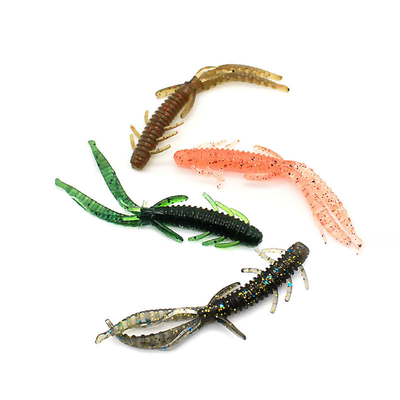 बांस झींगा सिलिकॉन झींगा नरम लालच मछली पकड़ना 7.2CM/1.8g 10PCS/बैग