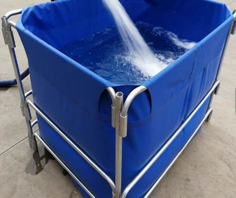1500L उच्च अपारता हटाने योग्य मछली तालाब, मछली पालन के लिए प्लास्टिक तालाब