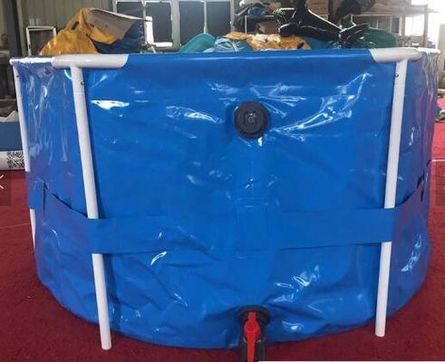 6500L टिकाऊ मछली पालन तालाब मछली पालन के लिए बेलनाकार आकार को मोड़ने योग्य मछली टैंक