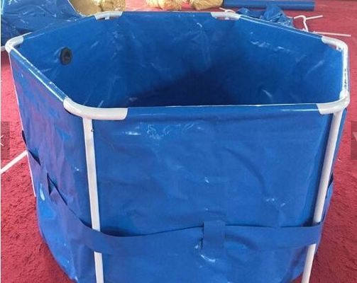 6500L टिकाऊ मछली पालन तालाब मछली पालन के लिए बेलनाकार आकार को मोड़ने योग्य मछली टैंक