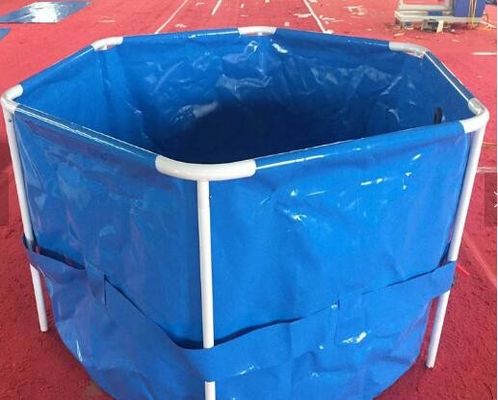 6500L टिकाऊ मछली पालन तालाब मछली पालन के लिए बेलनाकार आकार को मोड़ने योग्य मछली टैंक