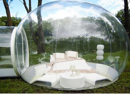 बाहरी एकल सुरंग inflatable बुलबुला तम्बू, 3.8M * 2.6M पारदर्शी बुलबुला तम्बू
