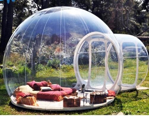 बाहरी एकल सुरंग inflatable बुलबुला तम्बू, 3.8M * 2.6M पारदर्शी बुलबुला तम्बू