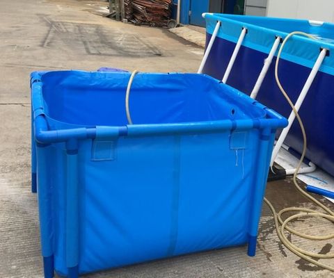 2000L डबल टियर Tarpaulin मछली टैंक, सुरक्षित पानी Tarpaulin मछली तालाब तह मछली टैंक