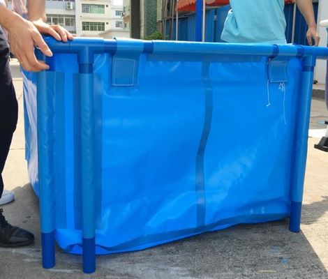 2000L डबल टियर Tarpaulin मछली टैंक, सुरक्षित पानी Tarpaulin मछली तालाब तह मछली टैंक