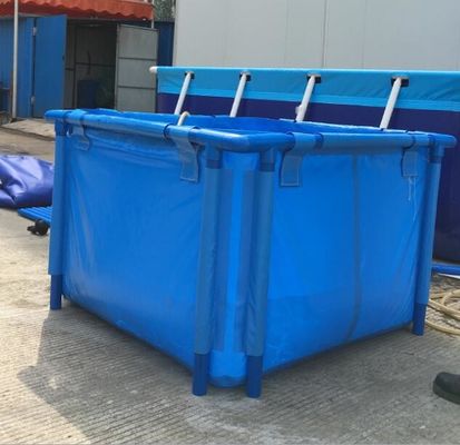 2000L डबल टियर Tarpaulin मछली टैंक, सुरक्षित पानी Tarpaulin मछली तालाब तह मछली टैंक