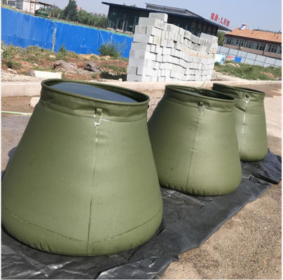 उच्च आवृत्ति 5000L टारपॉलिन पानी टैंक सेना ग्रीन सैन्य पानी भंडारण टैंक