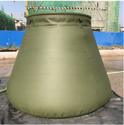 उच्च आवृत्ति 5000L टारपॉलिन पानी टैंक सेना ग्रीन सैन्य पानी भंडारण टैंक
