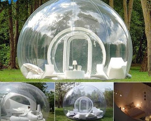 बाहरी एकल सुरंग inflatable बुलबुला तम्बू, 3.8M * 2.6M पारदर्शी बुलबुला तम्बू