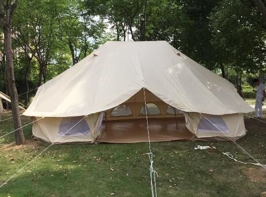 100% कपास कैनवास आग retardant Tarpaulin आउटडोर शिविर घंटी टेंट
