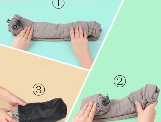 नीली पोर्टेबल inflatable footrest तकिया पीवीसी और Flocking पैर कुशन