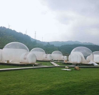 डोम हाउस इग्लू पारदर्शी inflatable चार भागों के साथ तम्बू बाथरूम, लिविंग रूम, बेडरूम और मार्ग