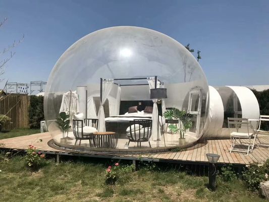 डोम हाउस इग्लू पारदर्शी inflatable चार भागों के साथ तम्बू बाथरूम, लिविंग रूम, बेडरूम और मार्ग