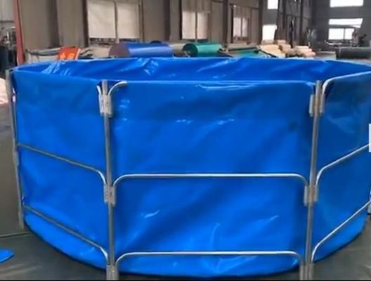 ढकने योग्य 0.9 मिमी पीवीसी लटकन मछली तालाब 30000L मछली तालाब प्लास्टिक टैंक डाइ मछली तालाब