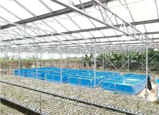ढकने योग्य 0.9 मिमी पीवीसी लटकन मछली तालाब 30000L मछली तालाब प्लास्टिक टैंक डाइ मछली तालाब