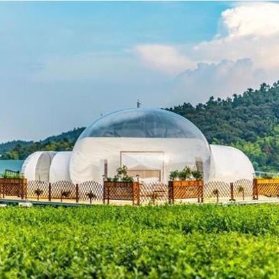 फुलाया जाने वाला पीवीसी टारपौलीन पारदर्शी बुलबुला शिविर तम्बू लौ retardant फुलाया जाने वाला पार्टी तम्बू
