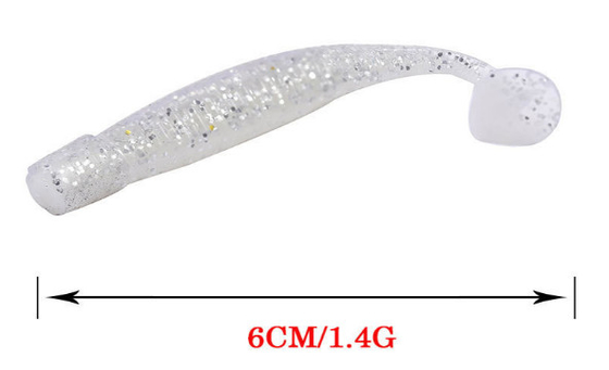टी टेल सिंकिंग पेंसिल सिलिकॉन लार्वा सॉफ्ट लार फिशिंग 6CM 1.4g 20PCS/बैग