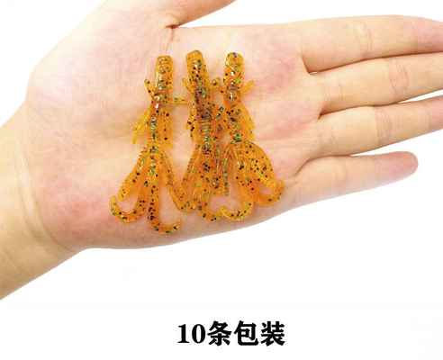 क्रिस्टल नरम झींगा कृमि काटना मछली पकड़ने का आमिष 6 रंग 5.5CM 1.4g 10PCS/बैग