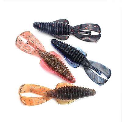 झींगा बायोनिक सिलिकॉन कीड़ा नरम मछली पकड़ने के लिए आमिष 12 रंग 8CM 4.5g 10PCS/बैग
