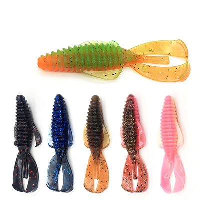 झींगा बायोनिक सिलिकॉन कीड़ा नरम मछली पकड़ने के लिए आमिष 12 रंग 8CM 4.5g 10PCS/बैग