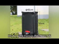 ग्रीनहाउस पीवीसी उद्यान बारिश बैरल, तह प्लास्टिक पानी बैरल 150L पोर्टेबल पानी टैंक